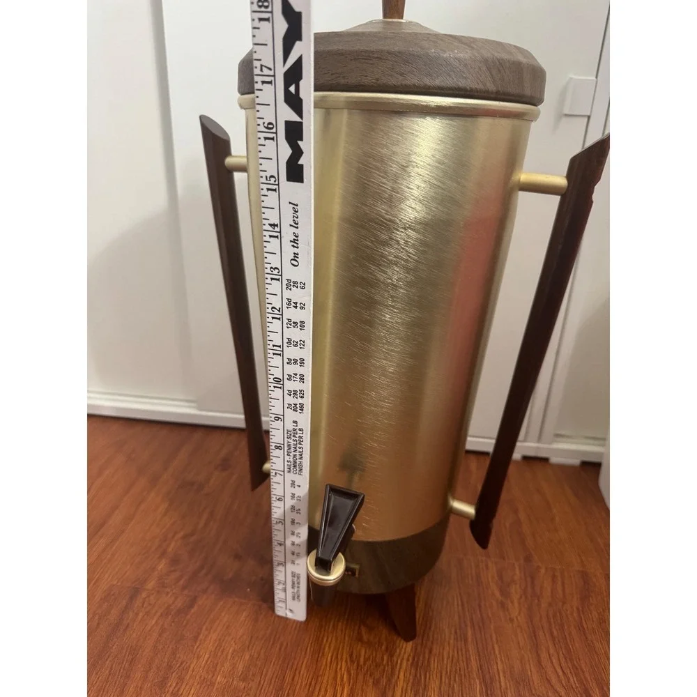 Tricolator Coffee Percolator‎ Urn MCM Vintage TW-42 Bronze Wood Grain Large 18in